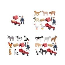 Image of Mini Barn Farm Toys Playset Farm Animals Figurines Set, Farm