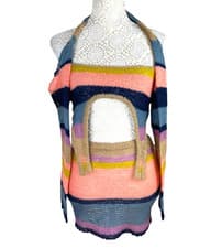 Image of Multicolour Knitted Stripe 3 Peice Co Ord Set Women’s UK Size 8 