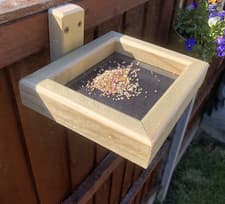 Image of Small Wooden Bird Feeders, Tough Micro Mesh hanging Table for Wild Birds