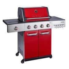 Image of Outback Jupiter 4 Burner Hybrid Barbecue - Red