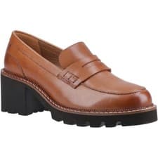 Image of Hush Puppies Giavanna Leather Women's Tan Loafers