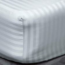Image of 400 THREAD COUNT STRIPE EXTRA DEEP FITTED SHEET 100% EGYPTIAN COTTON DOUBLE KING