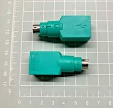 Image of 2 x PS2 (PS/2) to USB Adapter Converter  [ Genuine Microsoft Part ] 