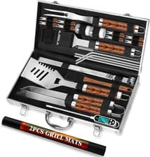 Image of ROMANTICIST 30pcs BBQ Grill Tool Set for Men Dad, Heavy Duty Stainless Steel Kit