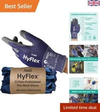 Image of Industrial Cut-Resistant Work Gloves, HyFlex 11-561, Nitrile Coating, Pack of 12
