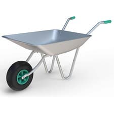 Image of 65L 85L Wheelbarrow Heavy Duty Galvanised Home Garden Metal Cart Pneumatic Tyre