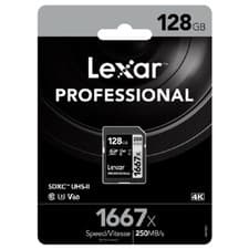 Image of Lexar Professional 1667x 128GB SDXC UHS-II U3 Class 10  SD Memory Card V60-UK