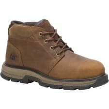 Image of CAT Caterpillar Exposition Safety Boots Mens 4.5" Leather Work Shoes