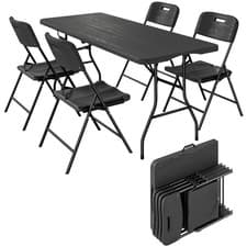 Image of Outsunny 5 Piece 6ft Foldable Table and Chairs, Portable Picnic Table Set