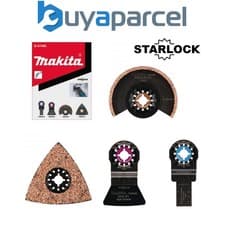 Image of Makita Starlock Multi Tool 4 Piece Tile Set Plunge Segment Blade DTM52 DTM51