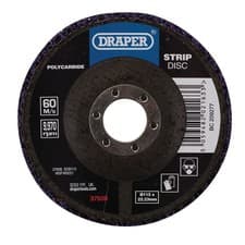 Image of Draper Polycarbide Strip Disc, 115mm, 22.23mm, 180 Grit, Purple 37608
