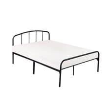 Image of Milton Metal Bed - Sleek Black or White Frame, All Sizes with Urban Charm