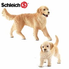 Image of SCHLEICH Farm DOGS - GOLDEN RETRIEVER FAMILY - 2 Figures - 16395 16396