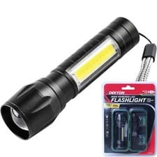 Image of Dekton LED Torch 100 Lumens 100m Flashlight USB Rechargeable With Case