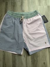 Image of BNWT POLO RALPH LAUREN Mens Multi Stripe Traveler Swim Shorts Seersucker Size S.