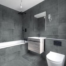 Image of 300x600 Grey Concrete Effect Ceramic Wall Tile Matt Kitchen Bathroom SAMPLE CUT