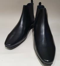 Image of KG Kurt Geiger Mens Black Leather Ankle Chelsea Boots UK 6 (40) Polished Pull On