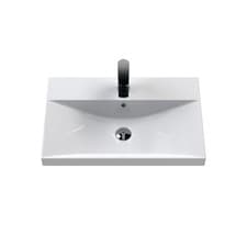 Image of Nuie 600mm Thin Edged Wash Basin 1 Tap Hole Ceramic Bathroom Furniture Sink
