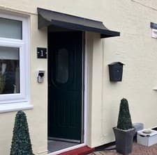 Image of Door canopy awning shelter. UK Steel, 1.2M wide. BLACK or GREY