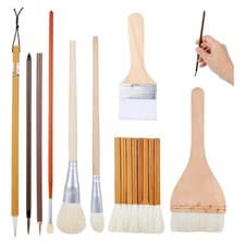 Image of 9 Pcs Pottery Glaze Brushes Ceramic Brushes Set for Pottery Acrylic4754