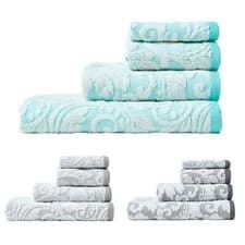 Image of Turkish Cotton Damask Pattern Super Soft Fluffy & Absorbent Towel 600 GSM