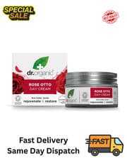 Image of Dr Organic Rose Otto Day Cream, Moisturising, Wrinkles, Natural, Vegan, Cruelty