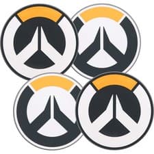 Image of JINX Officially licensed Overwatch Logo Rubber Coasters, 4 Pack of coasters