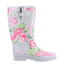Image of Cotswold Women's Blossom Tall Wellington Boots - Pink/Grey