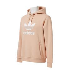 Image of Adidas Mens Hoodie Extra Small Pink Originals Trefoil Heavyweight Zip Pockets