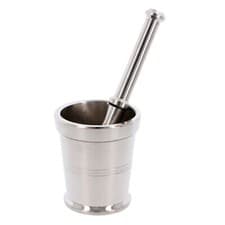 Image of Stainless Steel Pestle & Mortar Set Khal Basta Spice Herbs Paste Crusher Grinder