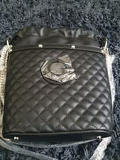 Image of Guess Black Shoulder Bag G Quilted Cross Body Women's Hand Bag