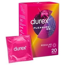 Image of Durex Ribbed and Dotted Latex Pleasure Me Condoms for Extra Stimulation, 20 Pack