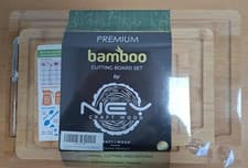 Image of Bamboo Chopping Boards Set of 3 Reversible NEW BOXED