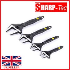 Image of Sharp-Tec Adjustable Wrench | Extra Wide Jaw Spanner | 6 8 10 12 Inch Heavy Duty