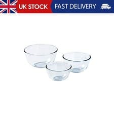 Image of Pyrex – 8023509 – 3 Pieces; Glass Mixing Bowls/Salad Bowl – 0.5 L; 1 L; 2 L – Bo