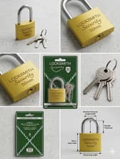 Image of Heavy Duty Brass Padlock 3 Keys Locksmith Security Lock 25mm 32mm 38mm 50mm Shed