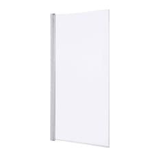 Image of GoodHome Calera Straight Bath Screen Clear Glass Silver Effect Frame 850x1400mm