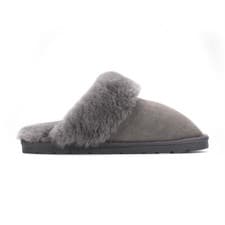 Image of Women's Genuine Sheepskin Luxury Suede Mule Comfort Winter Non-Slip Slippers