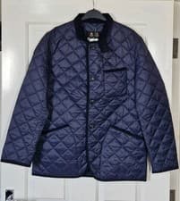 Image of Barbour Men's Modern Liddesdale Navy Quilted Tartan Jacket UK Medium
