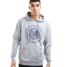 Image of Official Marvel Mens Retro Shield Logo Hoodie Jumper Grey Heather S-XXL