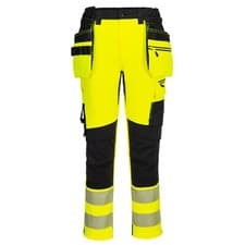 Image of Portwest DX454 DX4 Hi-Vis Detachable Holster Pocket Craft Trousers Yellow Pants