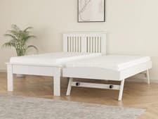 Image of White wood guest bed,underbed,trundle,overnighter wooden bed frame 3ft single