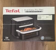 Image of Tefal EY9228G1 Dual Air Fryer 9L Easy Fry Flex Removable Divider 6 Programs ✅