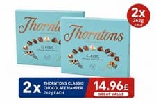 Image of X2,Thorntons Classic Collection Milk, Dark & White Chocolate Gift Box 262g