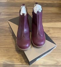 Image of Start-Rite Bramble Wine Leather Girls Ankle Boots 3F EU 35.5-36 NEW