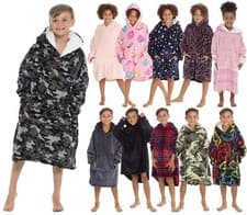 Image of Kids Oversized Blanket Hoodie Girls Boys Children Long Hooded Jumper Loungewear