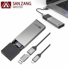 Image of SANZANG M.2 NGFF NVME SSD SATA to USB 3.2 Type-C Enclosure Converter Adapter UK