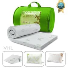 Image of Mattress Topper Bamboo Memory Foam Breathable Bed Mattress or Orthopaedic Pillow