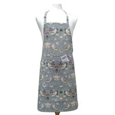 Image of William Morris Strawberry Thief Blue Fabric Apron