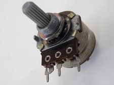 Image of Switched Potentiometer Pot 2.2 Meg 2M2 Log + Switch Splined 6mm Shaft 17g EU24